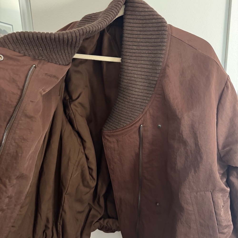 Zara Brown Bomber Jacket - Picture 7 of 8